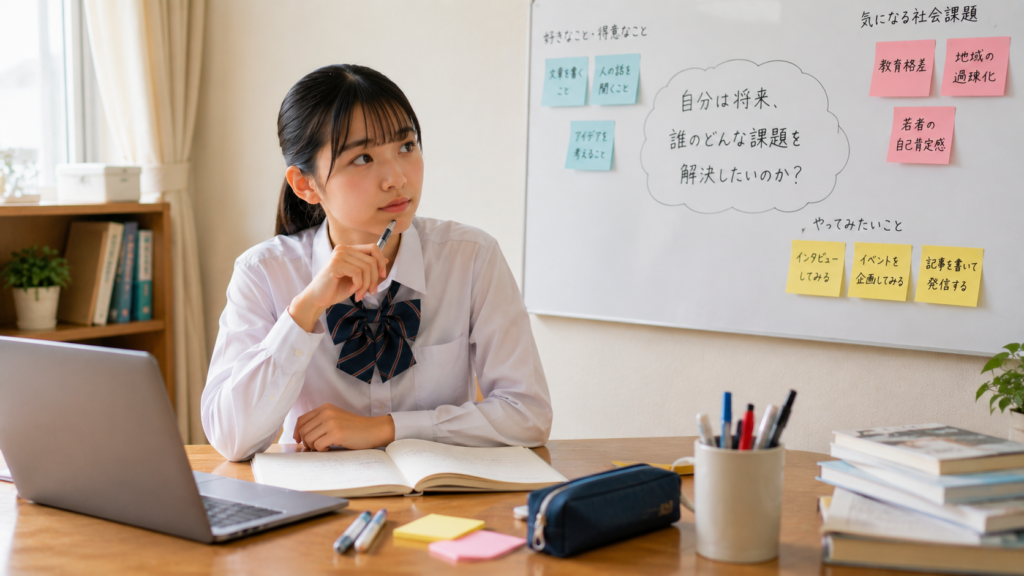 コンセプト設計をする高校生